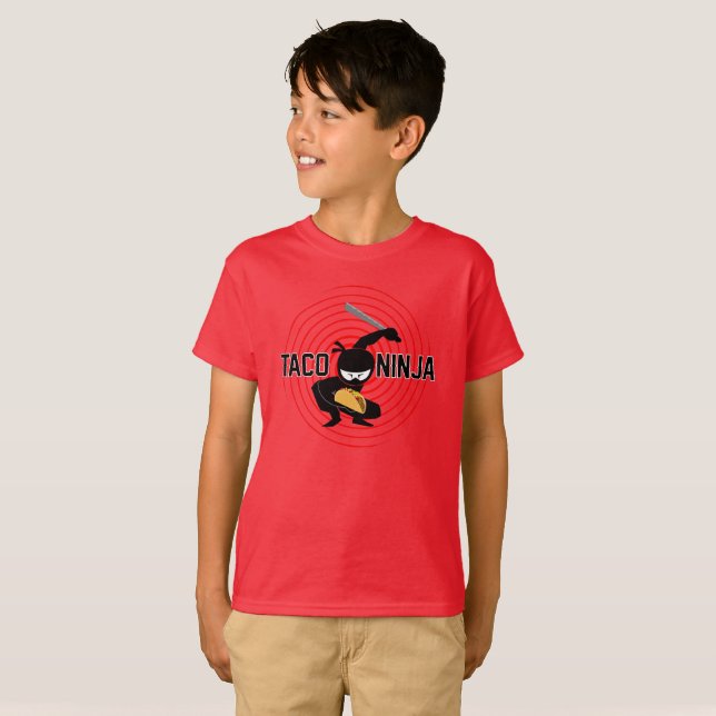 Taco Ninja Design - T-shirt de base pour enfants (Devant entier)