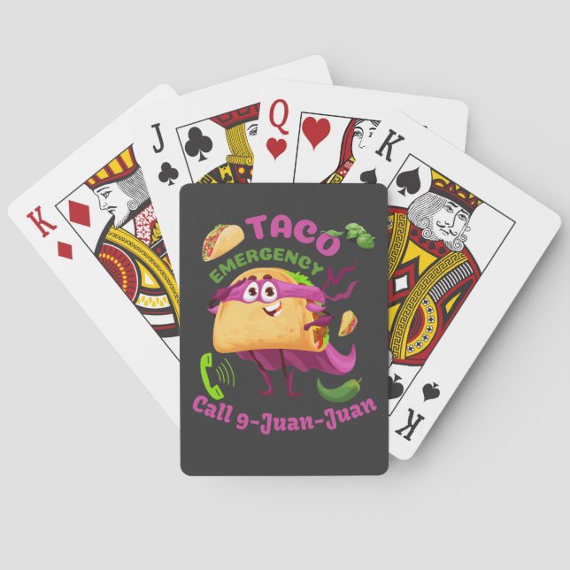 Taco Notruf 9 Juan Juan Juan mexikanischer Food Lo Spielkarten (Rückseite)