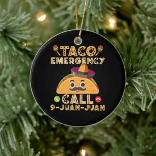 Taco-Notruf Lustiger Cinco de Mayo Mexikanisch Keramik Ornament