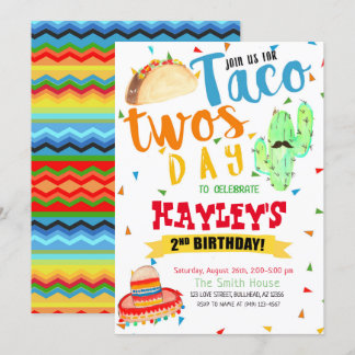 Taco Party 2. Geburtstag Einladung