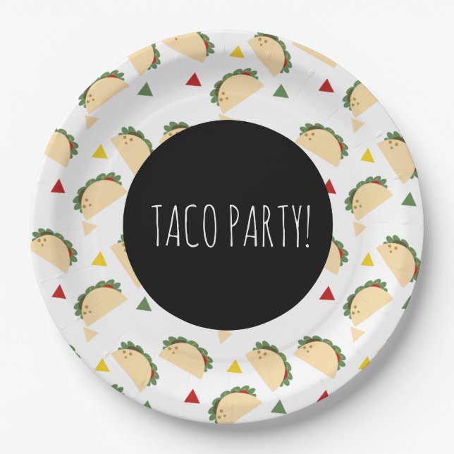 Taco Party Birthday Confetti Fiesta Geometric Pappteller (Vorderseite)