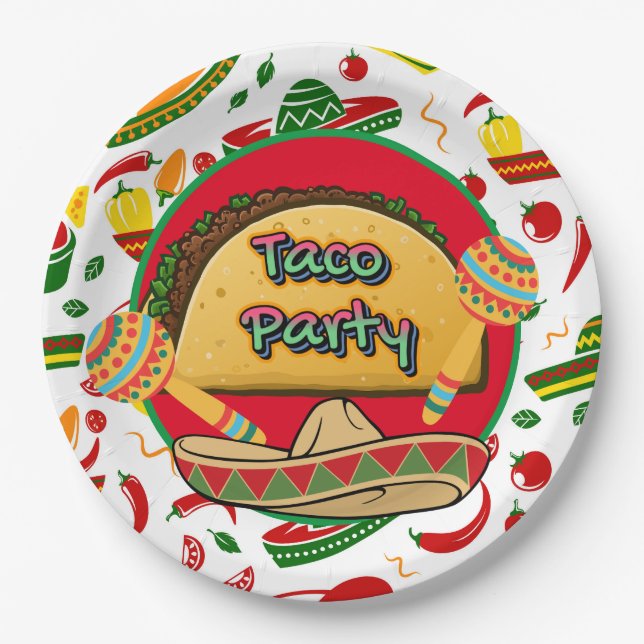 Taco-Party Pappteller (Vorderseite)