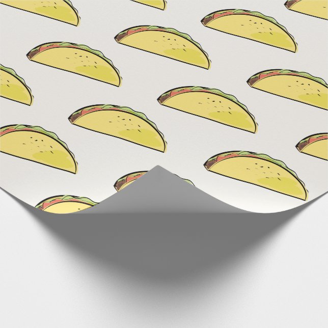 Taco Pattern Cream Geschenkpapier (Ecke)