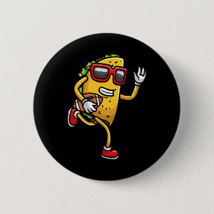 Taco Playing Football Mexican Cinco De Mayo Kinder Button