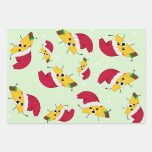 Taco Santa Wrapping Paper Sheets Geschenkpapier Set