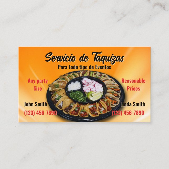 Taco Service Business Card Visitenkarte (Vorderseite)