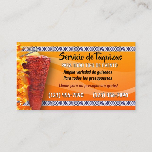 Taco Service Business Card Visitenkarte (Vorderseite)