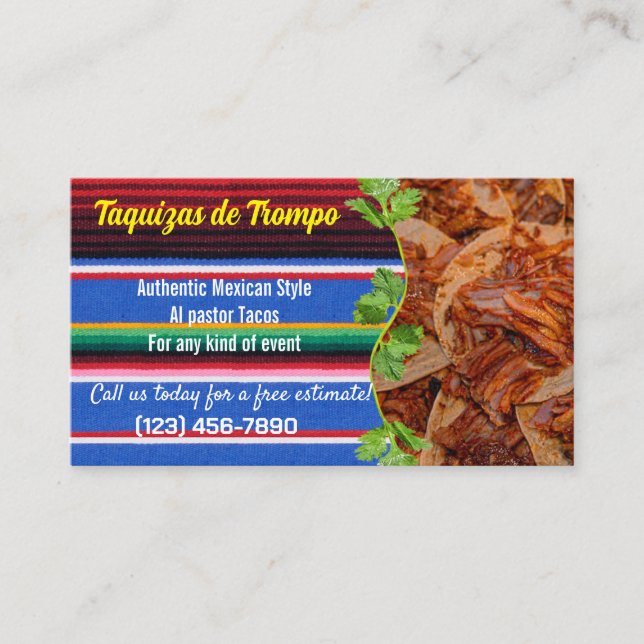 Taco Service Business Cards Visitenkarte (Vorderseite)