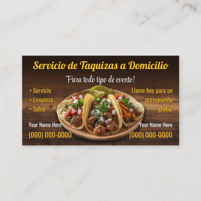 Taco-Service-Geschäftskarten Visitenkarte (Vorderseite)