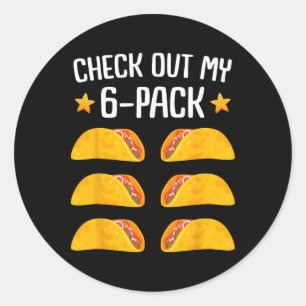 Taco Six Pack Cinco de Mayo Fiesta Männer und Frau Runder Aufkleber