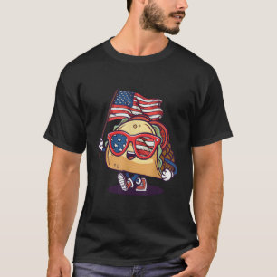 Taco Sonnenbrille Amerikanische Flagge USA 4. Juli T-Shirt