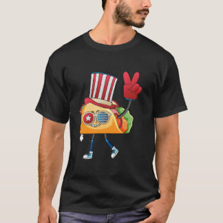 Taco Sonnenbrille Amerikanische Flagge USA 4. Juli T-Shirt