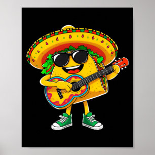 Taco spielt Gitarre cinco de mayo lustiger mexikan Poster