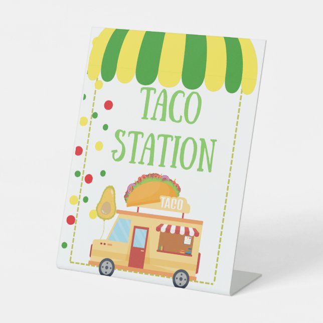 Taco Station Tabletop Food Signage Sockelschild (Vorderseite)
