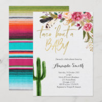 Taco sur bébé Floral Couples Douche Invitation