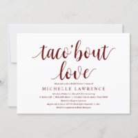 taco sur l'amour, Invitation de douche nuptiale mo