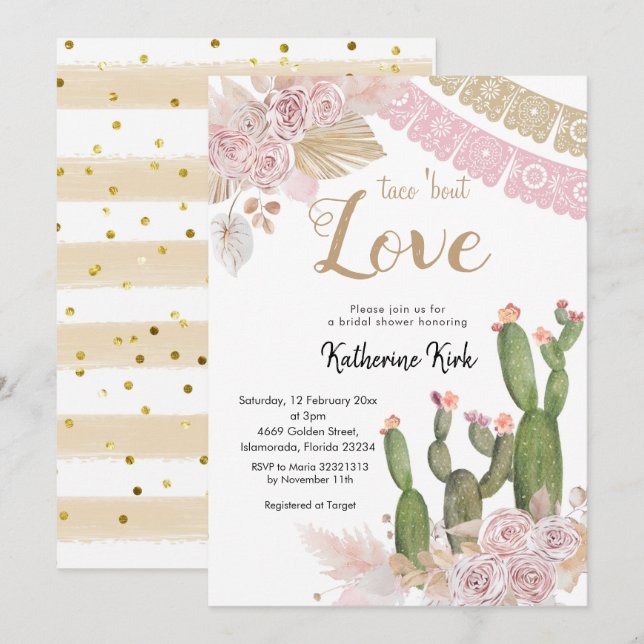 Taco sur l'amour nuptiale de douche Invitation (Devant / Derrière)