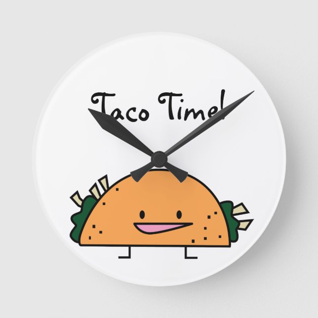 Taco Time Kitchen Wall Clock Runde Wanduhr (Vorderseite)