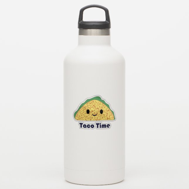 Taco Time Niedlich Kawaii Taco Aufkleber (Wassserflasche)