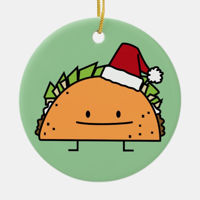 Taco-tragender Keramik Ornament (Vorne)