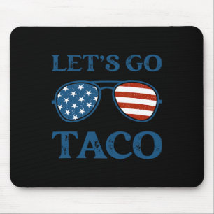 Taco Trump 2025 Retro Sungles Funny Let's Go Taco Mousepad