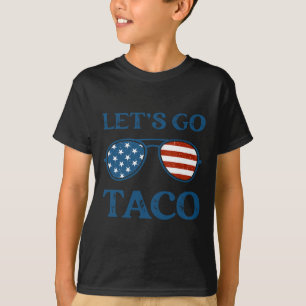 Taco Trump 2025 Retro Sungles Funny Let's Go Taco T-Shirt