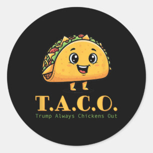 Taco Trump hält immer den lustigen demokratischen Runder Aufkleber