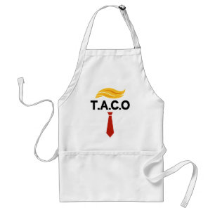 Taco Trump hält immer Hühner aus Schürze