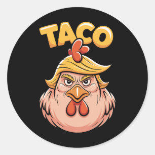 Taco Trump kneift immer Politische Humor Tar Runder Aufkleber