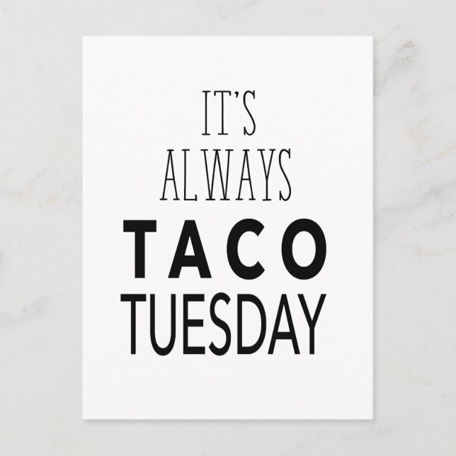 TACO TUESDAY POSTKARTE (Vorderseite)