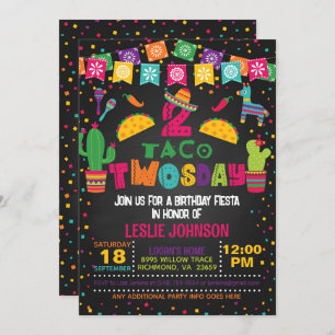 Taco TWOsday 2nd Birthday Invitation - noir