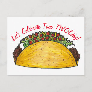 Taco TWOSday Dienstag 2. Geburtstagsfeier Fiesta Einladungspostkarte
