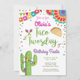Taco Twosday Fiesta Mexican Girl Zweiter Geburtsta Einladung