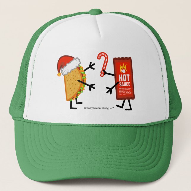 Taco u. scharfe Soße - Weihnachten Truckerkappe (Vorderseite)
