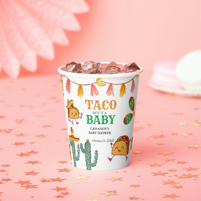 Taco über Baby Mexican Baby Shower bevorzugt Pappbecher (Insitu)