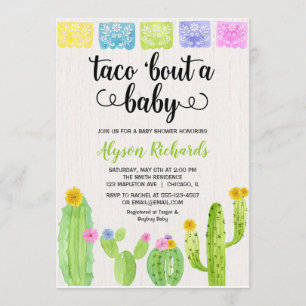 Taco über ein Baby, Fiesta Kaktus Babydusche Einladung