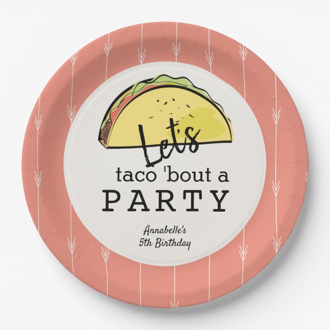 Taco über ein Party Fiesta zum Geburtstag Pappteller (Vorderseite)