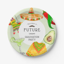 Taco über eine zukünftige mexikanische Graduierten Pappteller