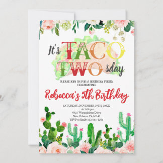 Taco über einen Fiesta Geburtstag, Taco 2. Geburts Einladung