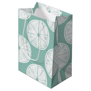 Taco über Liebe   Aquamarines Limones Muster Mittlere Geschenktüte