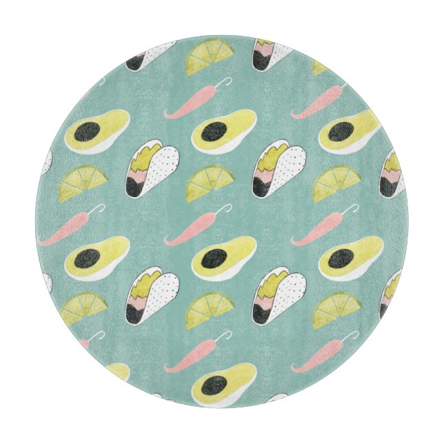 Taco über Liebe | Muster für Taco-Elemente Schneidebrett (Vorderseite)