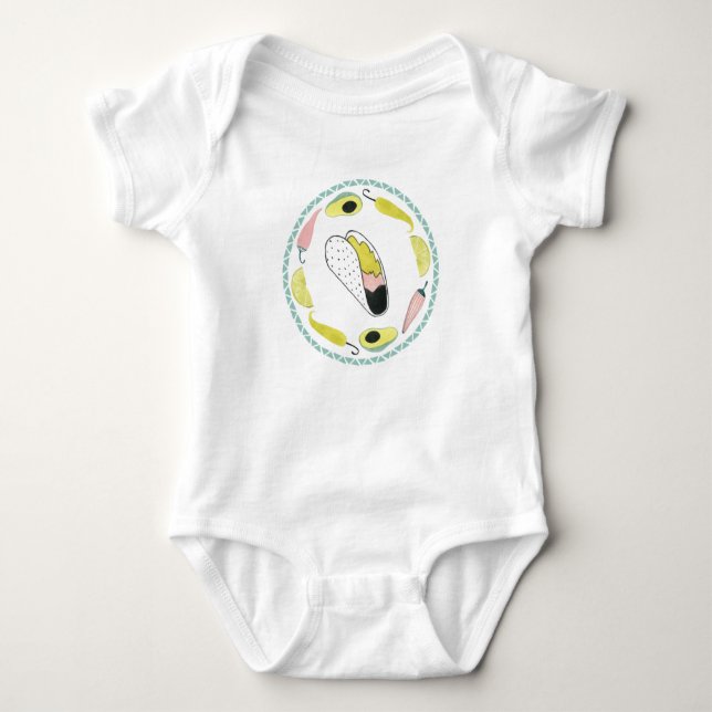 Taco über Liebe | Taco-Element-Kreis Baby Strampler (Vorderseite)