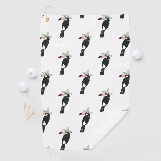 Taco über Liebe | Toucan Sombrero Golfhandtuch (Insitu)