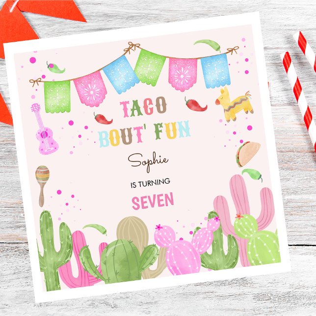 Taco über lustige Fiesta mexikanische Mädchen Gebu Serviette (Von Creator hochgeladen)