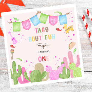 Taco über lustiges Fiesta mexicanischen ersten Geb Serviette