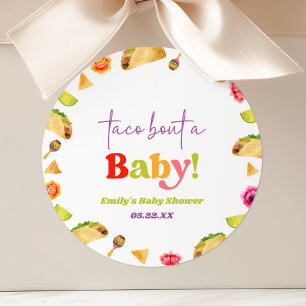 Taco um ein Baby! Fiesta Baby Shower Runder Aufkleber