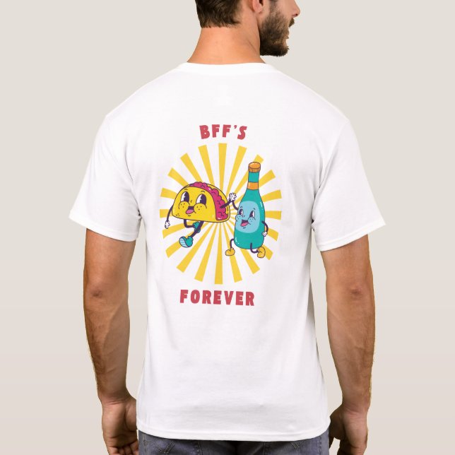 Taco und Bier sind für immer die besten Freunde T-Shirt (Rückseite)