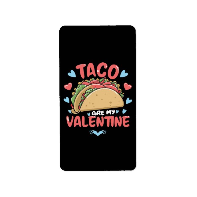 Taco-Valentinstag Adressaufkleber (Vorne)