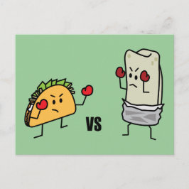 Taco vs burrito postkarte