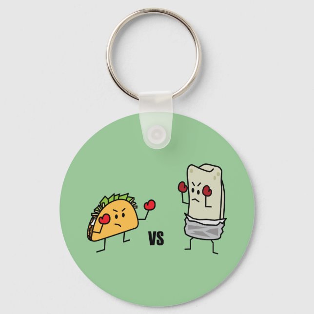 Taco vs burrito schlüsselanhänger (Vorderseite)